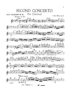 Partition clarinette , partie, clarinette Concerto No.2, E? major