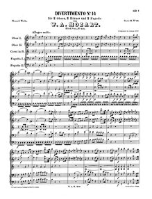 Partition complète, Divertimento, Divertimento No.14 ; Tafelmusik