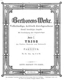 Partition complète, corde Trio, E♭ major, Beethoven, Ludwig van par Ludwig van Beethoven