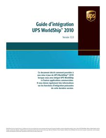 Guide d intégration UPS WorldShipTM 2010