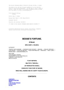 Bessie s Fortune - A Novel