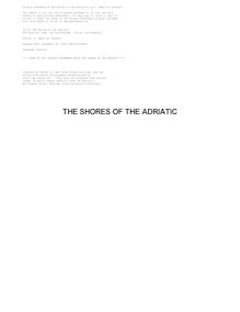 The Shores of the Adriatic - The Austrian Side, The Küstenlande, Istria, and Dalmatia