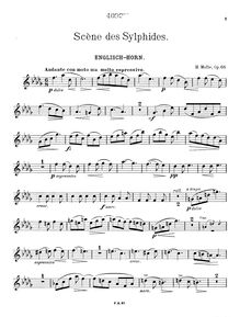 Partition anglais cor , partie, Scènes des Sylphides, Op.66, Molbe, Heinrich