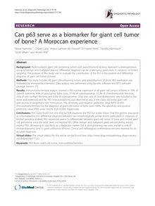 Can p63 serve as a biomarker for giant cell tumor of bone? A Moroccan experience