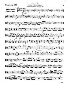 Partition de viole de gambe, Sinfonia concertante, E♭ major