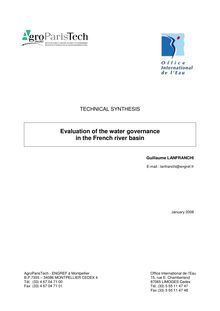 Evaluation of the water governance in the French river basin
