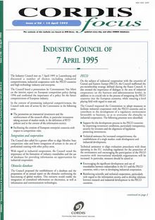 CORDIS focus 36. 14 April 1995