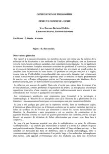COMPOSITION DE PHILOSOPHIE ÉPREUVE COMMUNE : ÉCRIT Yves Duroux ...