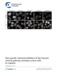 Non-specific chemical inhibition of the Fanconi anemia pathway sensitizes cancer cells to cisplatin