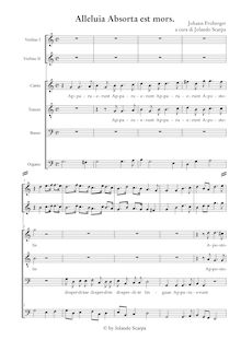 Partition complète, Alleluia Absorta est mors motet pour solistes STB, 2 violons et continuo