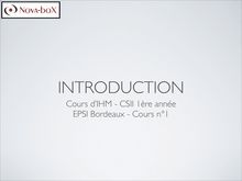 Cours d IHM - CSII 1ère année EPSI Bordeaux - Cours n°1