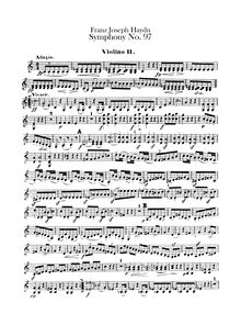 Partition violons II, Symphony No.97 en C major, Sinfonia No.97