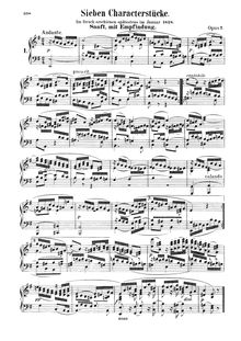 Partition complète, 7 Piano pièces, Op.7, Mendelssohn, Felix