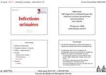 2e cycle MT11 Infections urinaires Items Année Universitaire