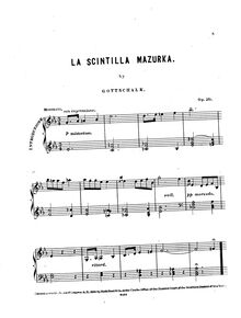 Partition complète, L Etincelle, La scintilla; The Spark, Gottschalk, Louis Moreau