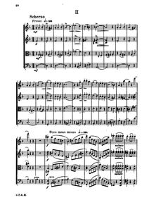 Partition , Scherzo. Presto., corde quatuor No.3 en B minor, B minor