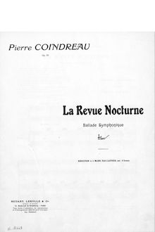 Partition complète, La revue nocturne, Ballade symphonique, Coindreau, Pierre