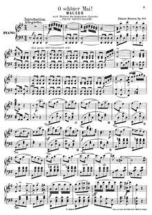 Partition Transcription pour piano solo - complete, O schöner Mai!, Op.375