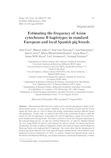 Estimating the frequency of Asian cytochrome B haplotypes in standard European and local Spanish pig breeds