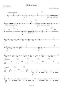 Partition Snare tambour, Sinfonietta N. 1, Krähenbühl, Samuel