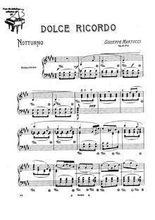 Partition No. , Dolce Ricordo, 4 Piano pièces, Martucci, Giuseppe