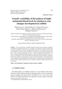 Genetic variability of the pattern of night melatonin blood levels in relation to coat changes development in rabbits