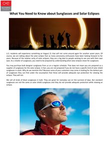 What You Need to Know about Sunglasses and Solar Eclipses