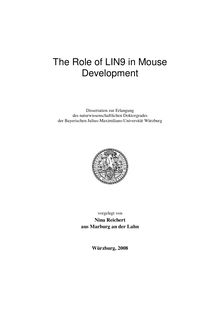 The role of LIN9 in mouse development [Elektronische Ressource] / vorgelegt von Nina Reichert