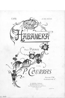 Partition complète, Habanera, Op.23, Courras, Philippe