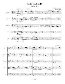 Partition , Overture,  No.4 en D major, D major, Rondeau, Michel