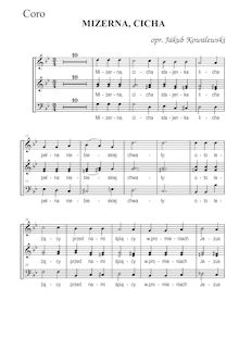 Partition choral Score (SAAB), Kolęda: Mizerna, cicha, Kowalewski, Jakub