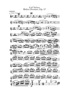 Partition violons I, II, Helios Overture, Op.17, Nielsen, Carl