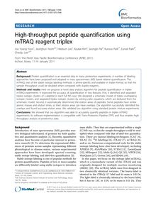 High-throughput peptide quantification using mTRAQ reagent triplex