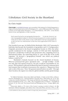 Uzbekistan: Civil Society in the Heartland