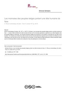 Les monnaies des peuples belges portant une tête humaine de face - article ; n°13 ; vol.6, pg 38-75