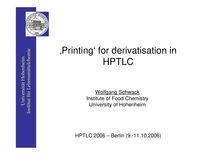 Printing' for derivatisation in HPTLC