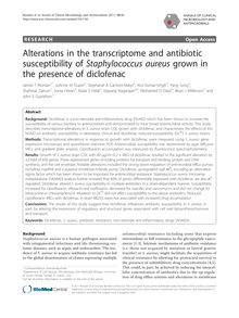Alterations in the transcriptome and antibiotic susceptibility of Staphylococcus aureusgrown in the presence of diclofenac