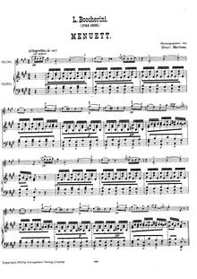 Partition de piano, partition de violon, 6 corde quintettes G.271-276