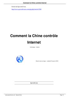 Comment la Chine contrôle Internet