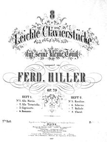Partition Nos.5-8, 8 leichte Klavierstücke, Op.79, Hiller, Ferdinand