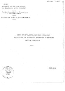 Etude sur l harmonisation des fiscalités applicables aux transports terrestres de produits dans la Communauté - juin 1963 : 1620_1
