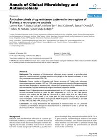 Antituberculosis drug resistance patterns in two regions of Turkey: a retrospective analysis