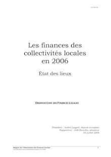 Les finances des collectivités locales en 2006 : état des lieux