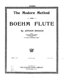 Partition Book 1, pour moderne Method pour Boehm flûte, Brooke, Arthur