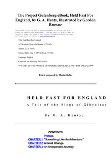 Held Fast For England - A Tale of the Siege of Gibraltar (1779-83)
