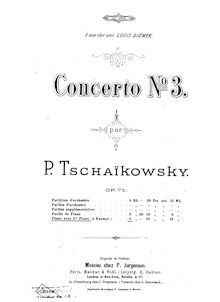 Partition complète, Piano Concerto No.3, E♭ major, Tchaikovsky, Pyotr par Pyotr Tchaikovsky
