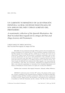 Un gabinete numismático de la Ilustración española: la Real Sociedad Bascongada de los Amigos del País y Diego Lorenzo del Prestamero