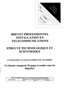Bp itelecom epreuve technologique et scientifique 2006
