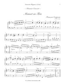 Partition , Menuet en Trio, Concerts Royaux, Couperin, François