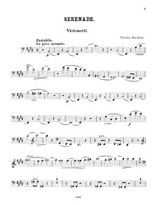 Partition de violoncelle, Serenade pour Piano Trio, E Major